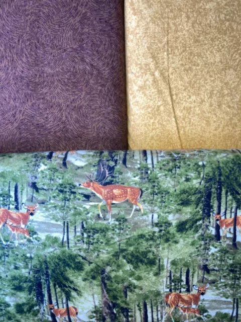 Quilt, Sew, Fabric Kit Stepping UP 45 1/2 " x 60 1/2"  Deer Flannels