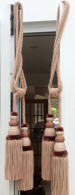 New Pair of Large  Silk Hand Made Tassels, Passementerie Curtain Tiebacks