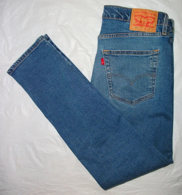Jeans Levi's 512 Classic Slim Fit Gamba Tapered Blu W36 L34 Buono Jeans Levi's 512 Classic Slim Fit Gamba Tapered Blu W36 L34 Buono