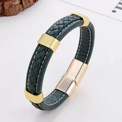 Classic Braided Leather Bracelet For Women Zinc Alloy Metal Mens Jewelry Bracele 2