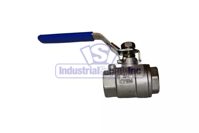 Ball Valve | Full Port | 3/4" | 2 Piece | Stainless Steel | Industrial Supply