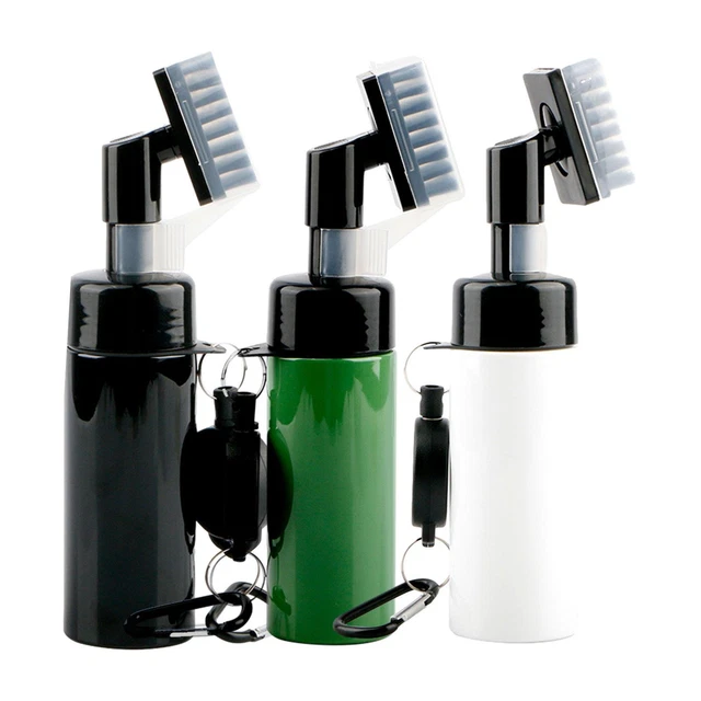Golf Club Cleaning Brush Groove Cleaner Tool Clip to Bag with Spray Water Bottle