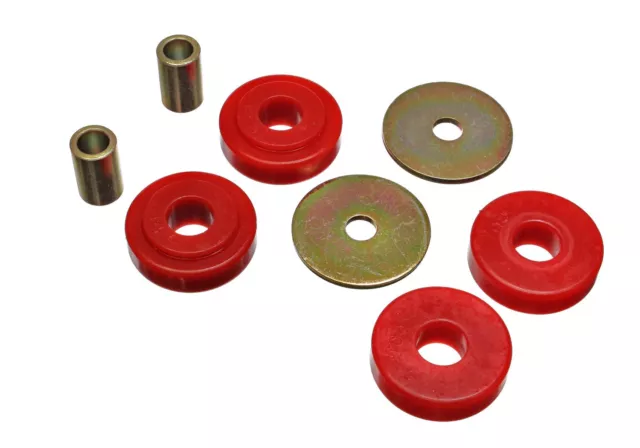 82-92 V6 Camaro Firebird Transmission Secondary Crossmember Poly Bushings RED