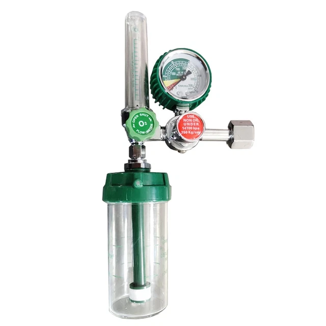 OXYGEN CYLINDER PRESSURE Regulator Flowmeter Gauge Flow Meter Inhalator