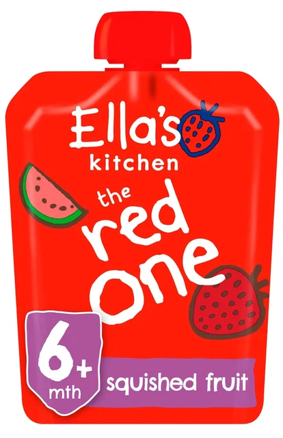 Ella's Kitchen Orgánico La Rojo One Batido Bolsas 6 Meses 90g X 12