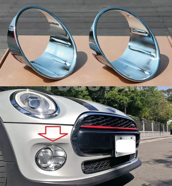 UK STOCK 2 NEW CHROME Fog Light Trims for 3rd Gen MINI COOPER F55 F56 F57 14 on