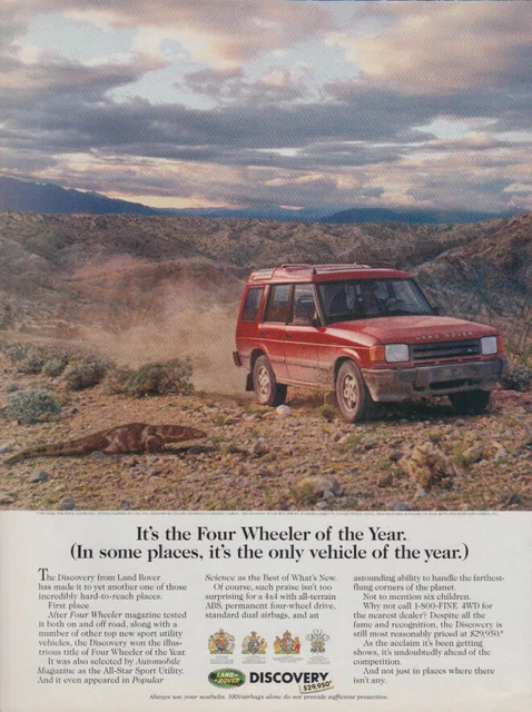 Four Wheeler of the Year: in some places the only vehicle Land Rover ad 1995
