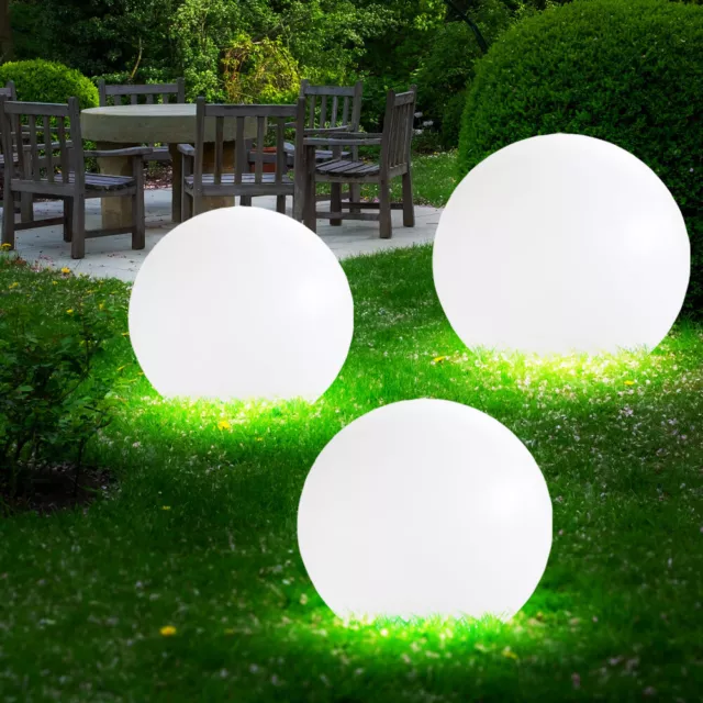 3x Boule Solaire de Jardin Lumineuse Lampe D'Extérieur LED Pointe