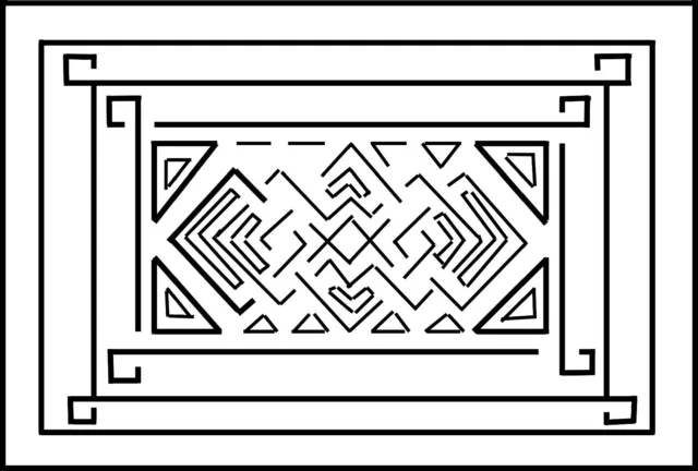 Teppich Hakenmuster ""EL CAMINO"" auf Naturleinen