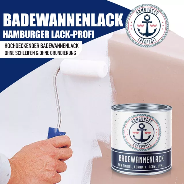 2K Badewannenlack GLÄNZEND Weiß Badewannenbeschichtung SET Duschtassenlack HLP 2