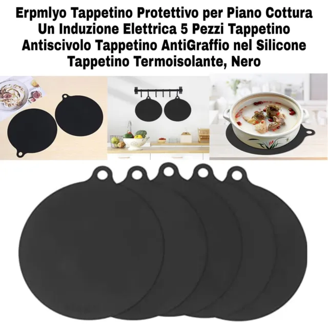 5pz Tappetino Protettivo x Piano Cottura Induzione Antiscivolo AntiGraffio 22cm
