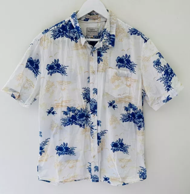 Quiksilver Waterman Collection Button Up Floral Shirt - Mens Size Large - Aus