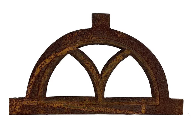Stallfenster Halbrund Gusseisen Rost Giebelfenster Nostalgie Antik-Stil 20x33cm