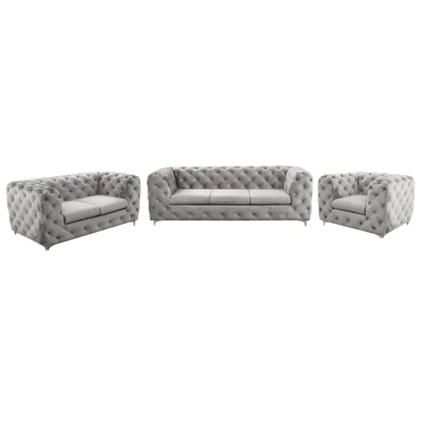 Luxury 3+2 Seater Chesterfield Sofa Couch Tufted Suite Upholstered