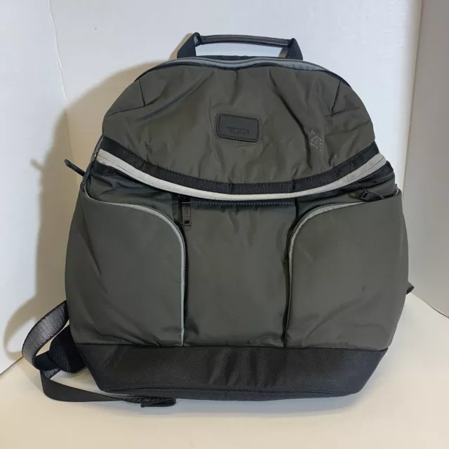 Tumi Taylor Nylon Laptop Backpack Gray &Black Travel Bag Carry on Luggage