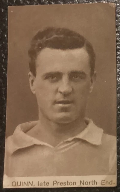 QUINN PRESTON NORTH END, FOOTBALL CARD, PLAIN BACK,1920,s