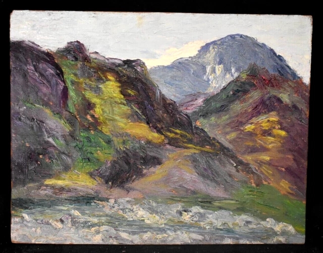 TABLEAU HUILE PAYSAGE de montagnes école Française début XXème EUR 1,00 ...