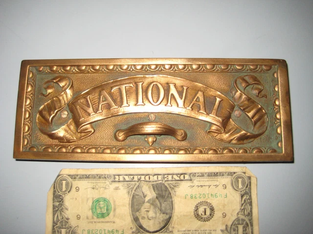Antique Original National Cash Register Small RED BRASS Drawer Front Candy Store