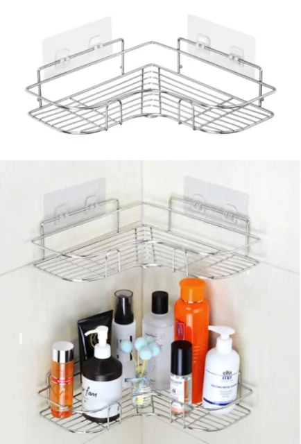 Triangular Corner Shower Caddy Organizer Shelf - Bathroom Storage & Bath Holder
