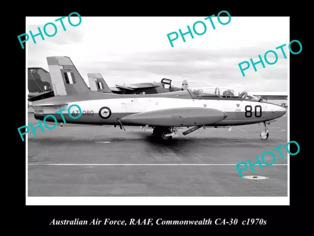 HISTORIC AVIATION PHOTO OF RAAF AUSTRALIAN AIR FORCE CA-30 SABRE JET c1970s