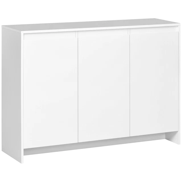 HOMCOM Credenza Moderna a 12 Ripiani interni in Truciolato Bianco