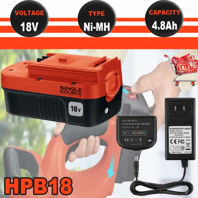 4X Max FOR BLACK & DECKER HPB18 HPB18-OPE 244760-00 18 VOLT 4.8Ah NI-MH  BATTERY