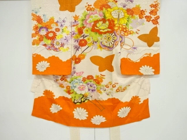 81310# Japanese Kimono / Antique Kimono For Girls / Floral Cart