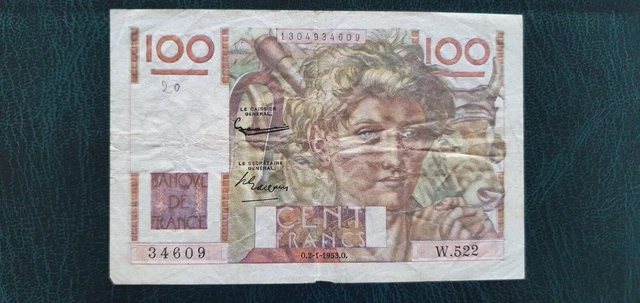 Ancien Billet De Banque De 100 Francs  " Le Paysan "