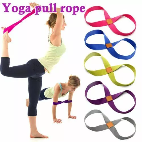 Elastic Yoga Belt Resistance Band Home Fitness Pilates Stretching Belt Rope MQ