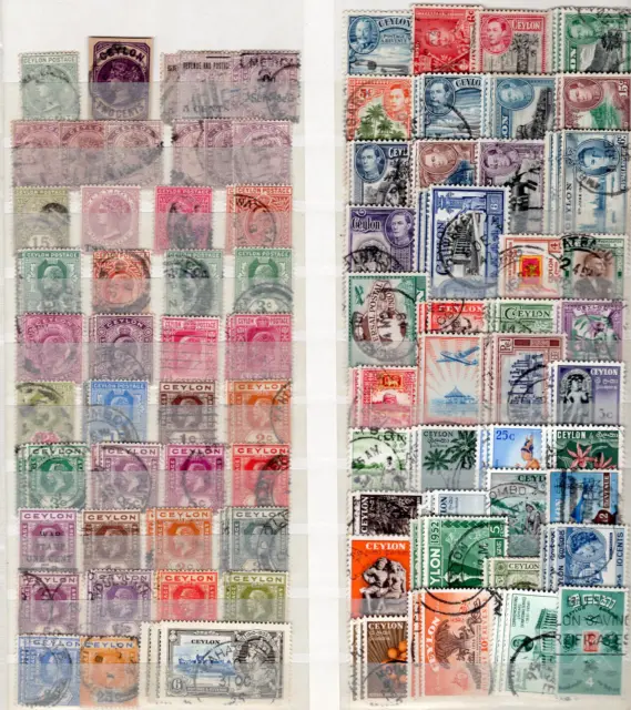 Ceylon (Sri Lanka) Briefmarkensammlung ca. 1890 - 1970 auf 2 Steckseiten