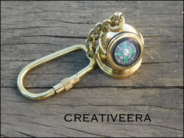 Antique Round Circuler Maritime Solid Key Chain Key Ring Handmade Stylish Decor