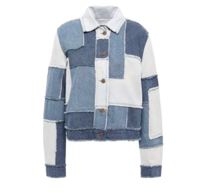 LOVE MOSCHINO Giubbino Denim Patchwork Jacket M