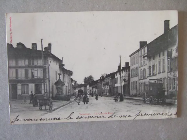 Cpa Varennes In Argon (55) La Grande Rue. Animee. Tobacco.
