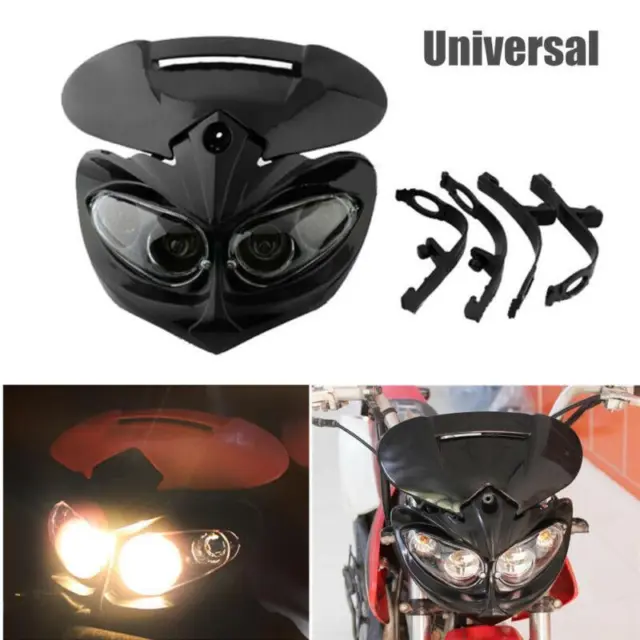 6000K Universal Motorcycle Motocross Headlight Fairing Light Dual Street Fighter