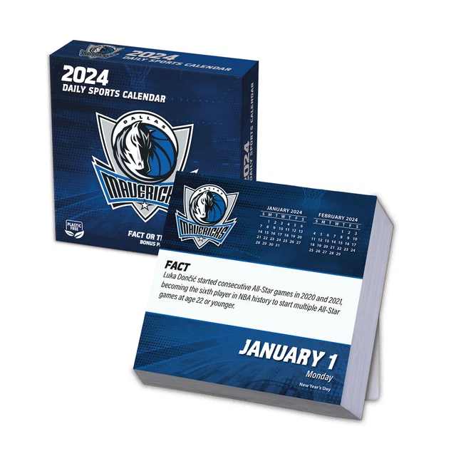 DALLAS MAVERICKS 2025 Box Calendar 17.99 PicClick
