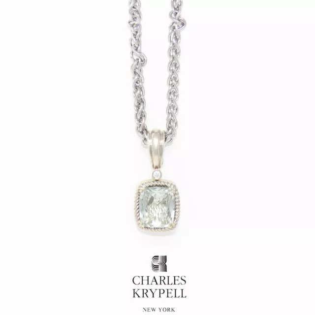 NYJEWEL C.KRYPELL 14K Gold & Silver Diamond Tourmaline Pendant Necklace 16"