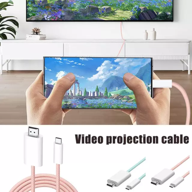 4K 60Hz/30Hz USB Type C to HDMI Cable USB-C To HDTV Thunderbolt 4/3 for iPhon ιй