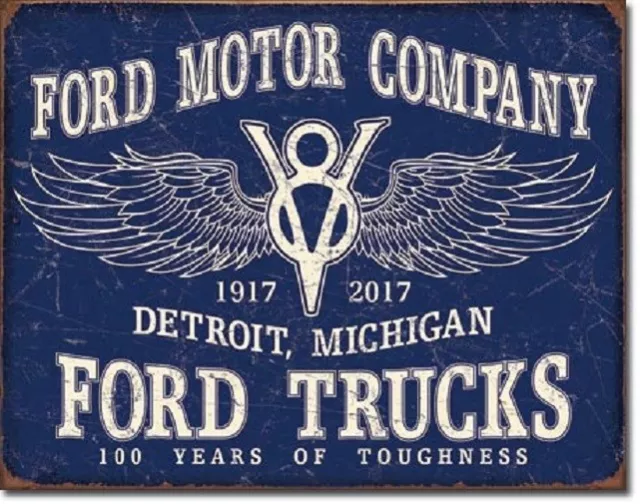 Ford Motors Truck Dealer Service Logo Car Garage Wall Decor Retro Metal Tin Sign