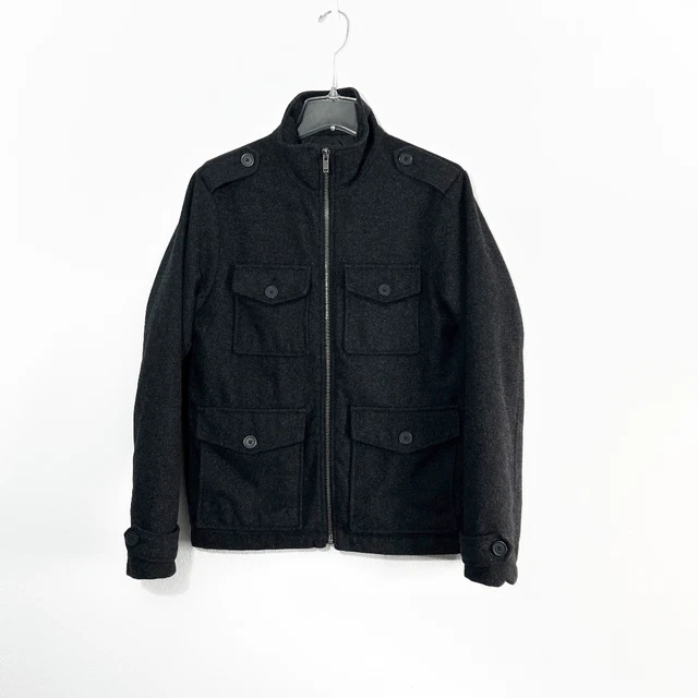 Gap Wool Blend Cargo Full Zip Jacket Men's XS Gray