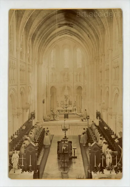 Cabinet Card - MASS Antique Found Photo 1900s Abbaye de La Trappe Soligny France