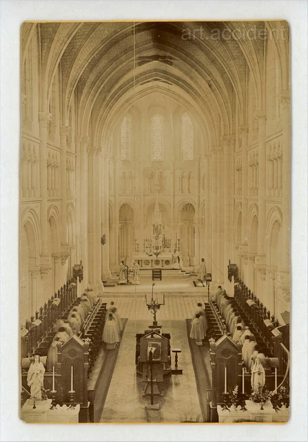 Cabinet Card - MASS Antique Found Photo 1900s Abbaye de La Trappe Soligny France