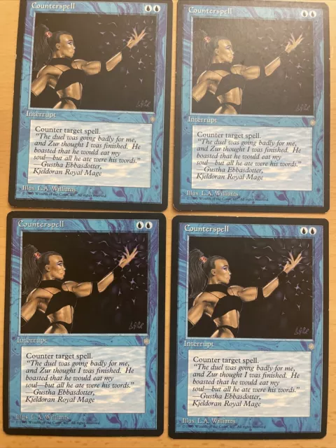 4 x Counterspell (Ice Age), GD/EX Magic Karten MtG, Gegenzauber Eiszeit Vintage