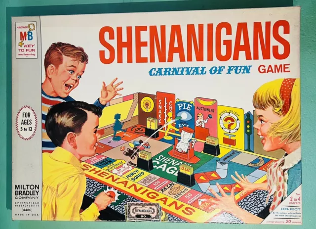 Vtg Shenanigans Board Game by Milton Bradley 1964, Complete RARE