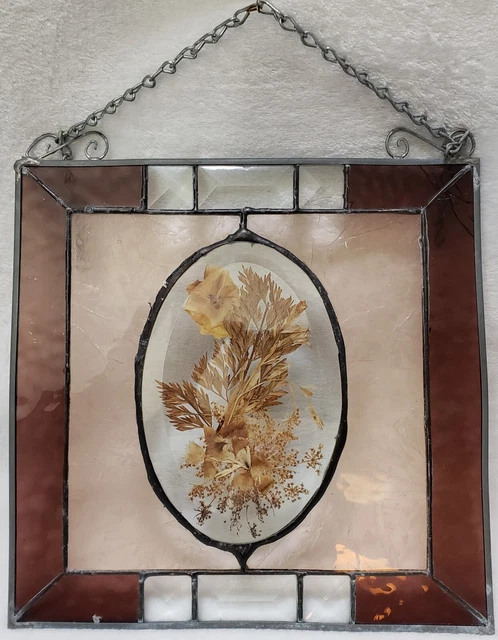 Panel colgante de ventana de vidrieras de colección captador de sol diseño floral captador de sol