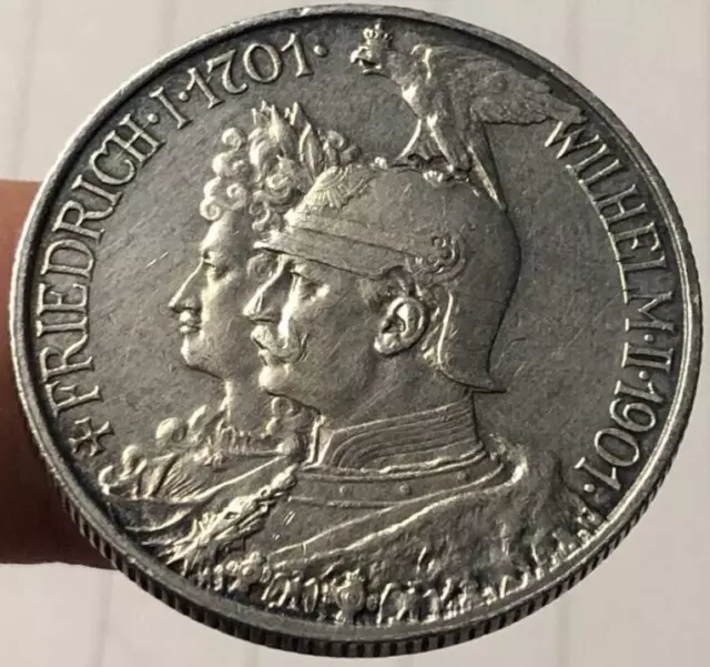 Silver coin German Empire 2 mark, 1901 200th Anniversary - Kingdom of Prussia