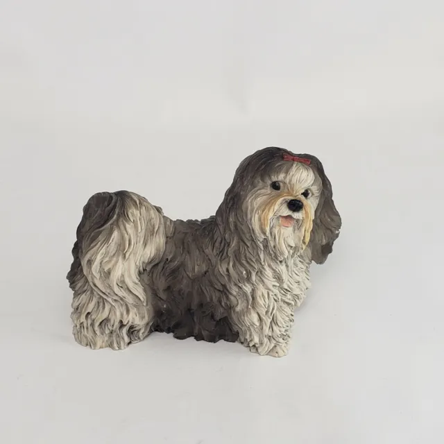 Vintage Textured Shih -Tzu Dog Figurine Castagna 1990 Made In Italy 4.5” Long.