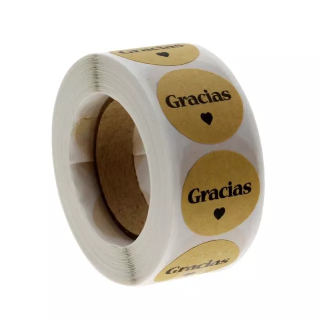 500Pcs/Roll Spanish Thank You Adhesive Stickers for Gifts Box Sealing Supplies