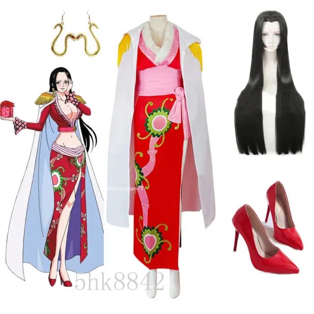 New Anime Cosplay One piece Boa Hancock Halloween Party Costume Suit Wig Outfit