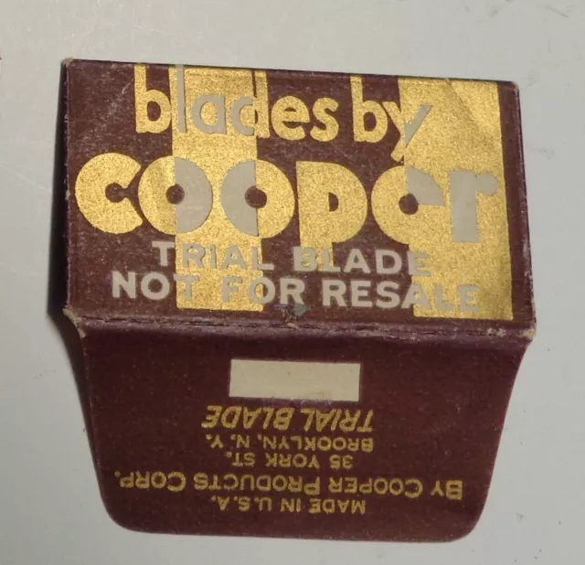 Vintage Razor Blade COOPER Stripes Design FREE TRIAL BLADE RARE