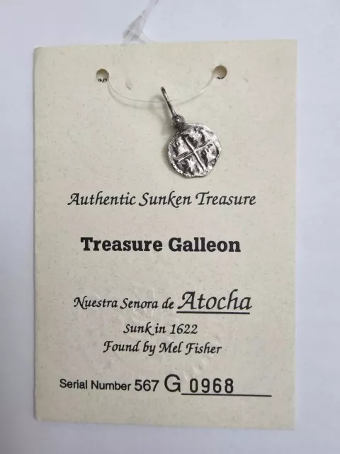 Nuestra Señora de Atocha Shipwreck Treasure Replica Silver Coin/Pendant 0968